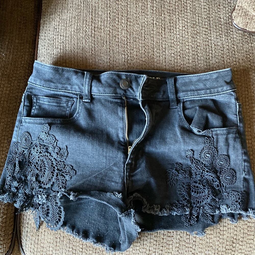 Black hi rise shorts